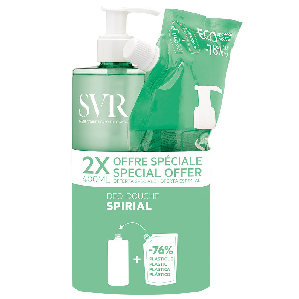 Svr Spirial Gel doccia deodorante + ricarica 400ml+400ml