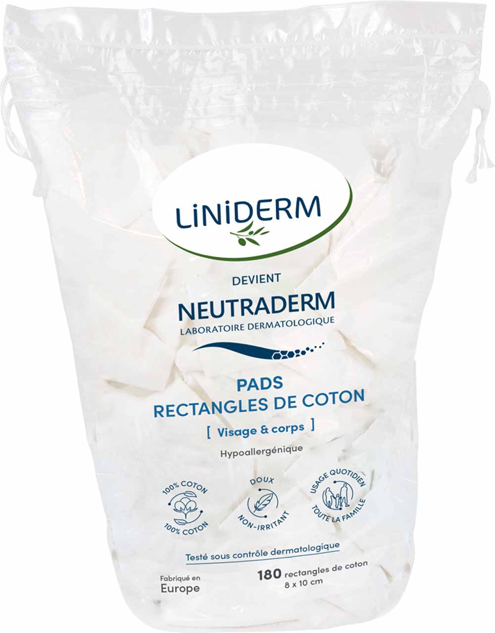 Neutraderm Pad rettangolari 100% cotone x180