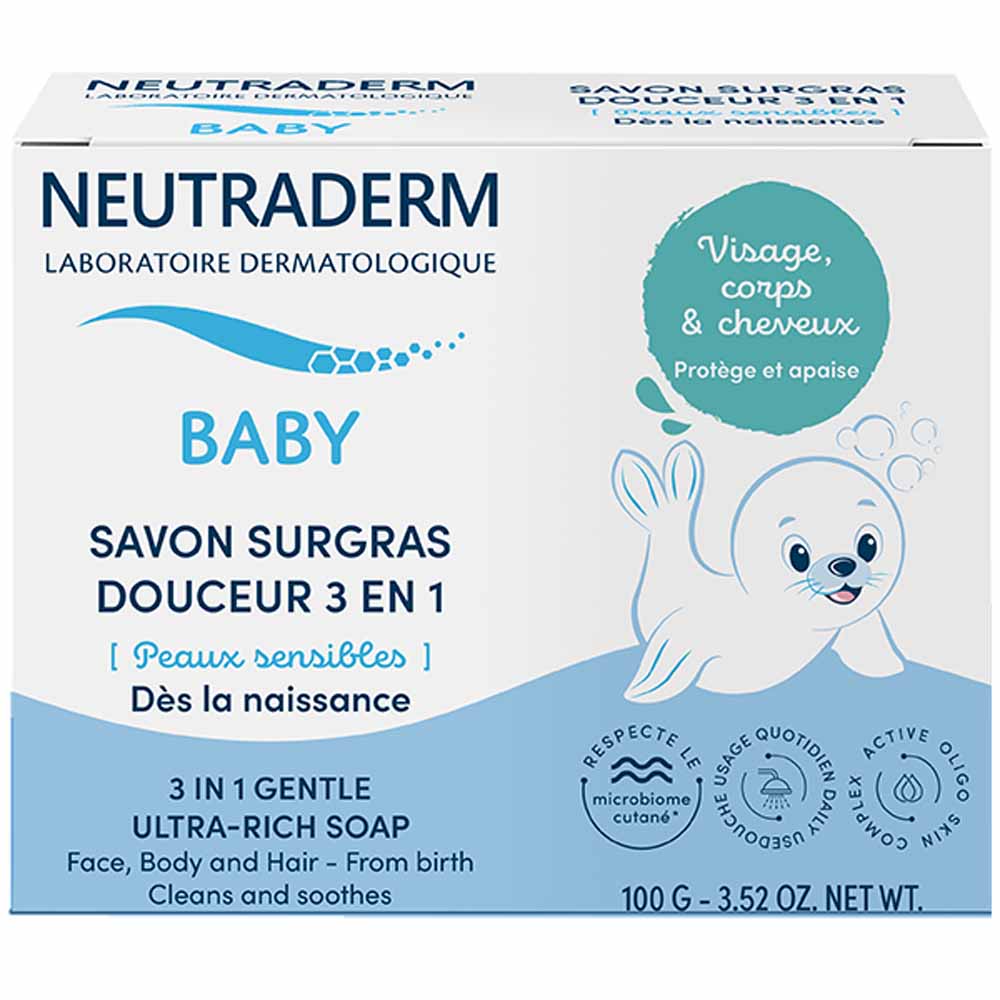 Neutraderm Baby Delicatezza del sapone per bebè 3 in 1 supergrassato 100g