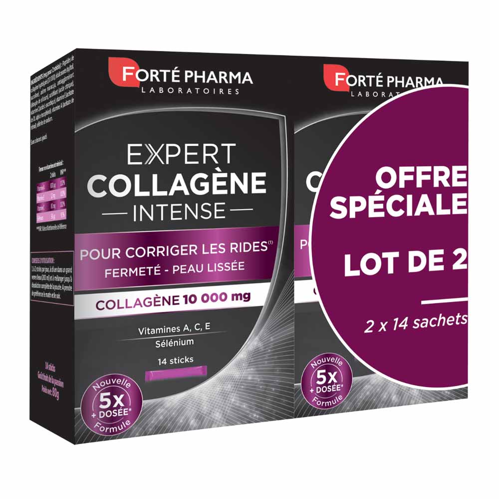 Forté Pharma Expert Beauté Collagene Intense Antirughe e Compattezza della Pelle 2x14 sticks