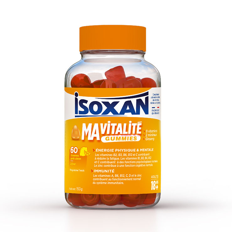 Isoxan Energie fisica e mentale + immunità gusto limone per adulti 60 caramelle gommose