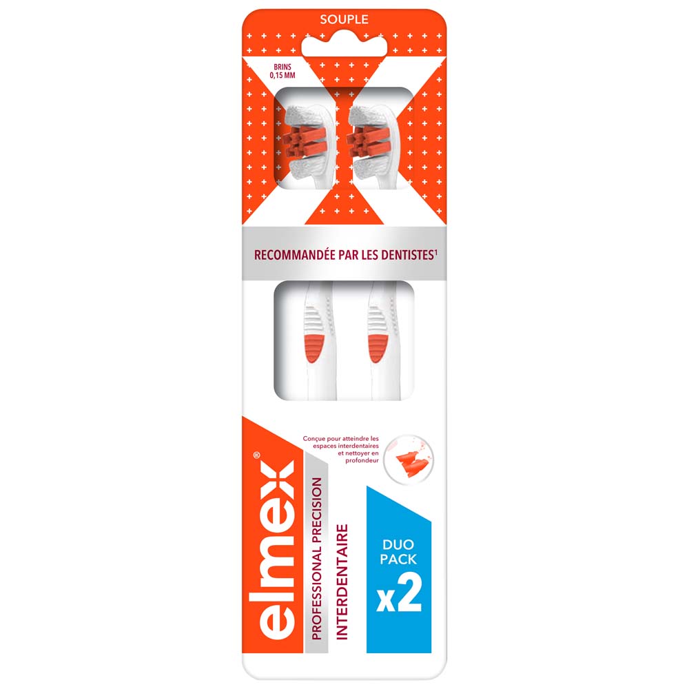 Elmex Protezione Carie Professional Précision Interdentaire Brosse A Dents Souple x2