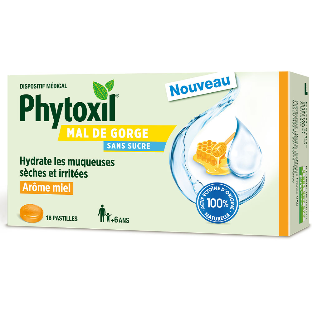 Phytoxil Mal di gola Miele senza zucchero 16 Pastiglie