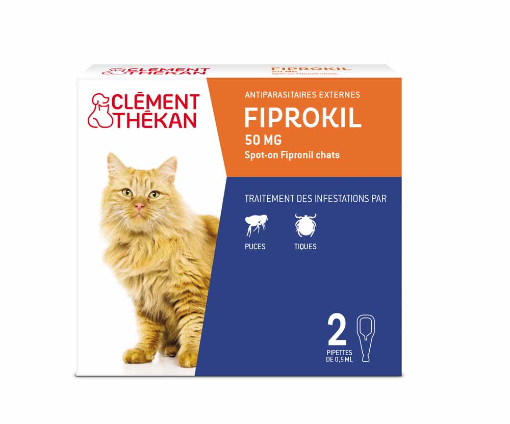 Clement-Thekan Fiprokil Repellente per pulci e zecche per Gatto 2 Pipette