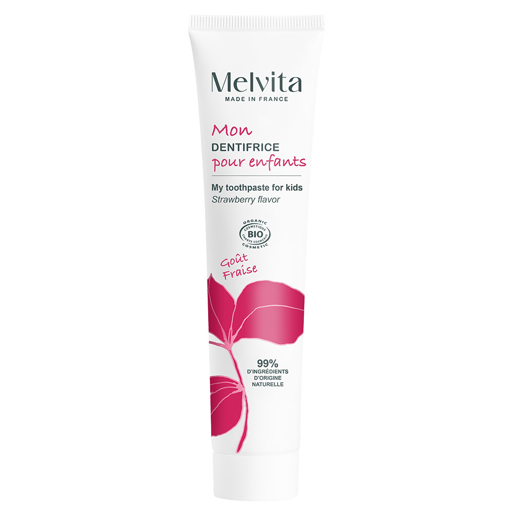 Melvita Dentifricio bambino bio al gusto fragola 75 ml