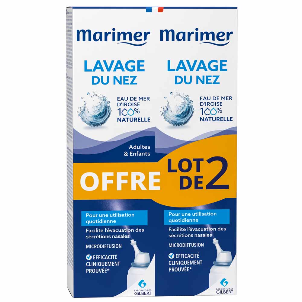 Marimer Spray Igiene nasale quotidiana Naso secco e congestionato 2x100ml