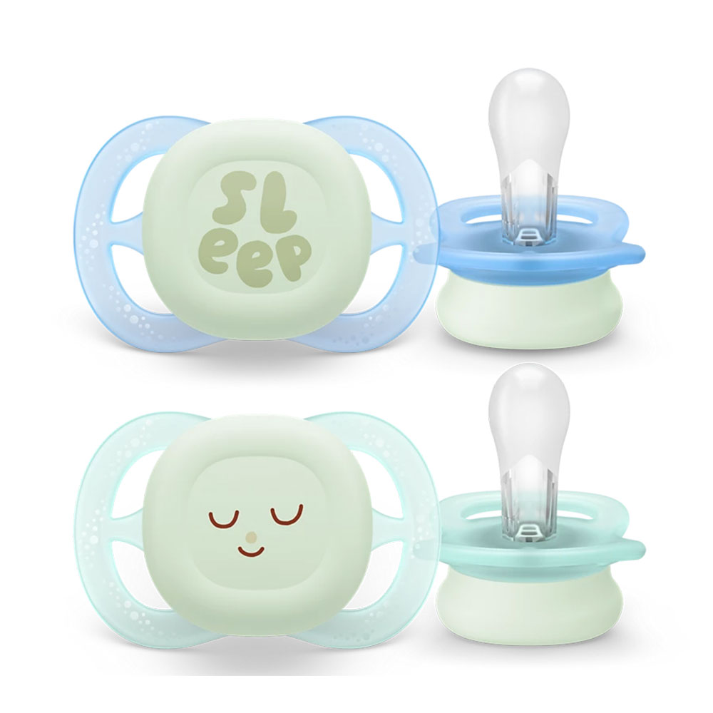 Avent Ultra Start Succhietti simmetrici in silicone Notte da 0 a 2 mesi x2