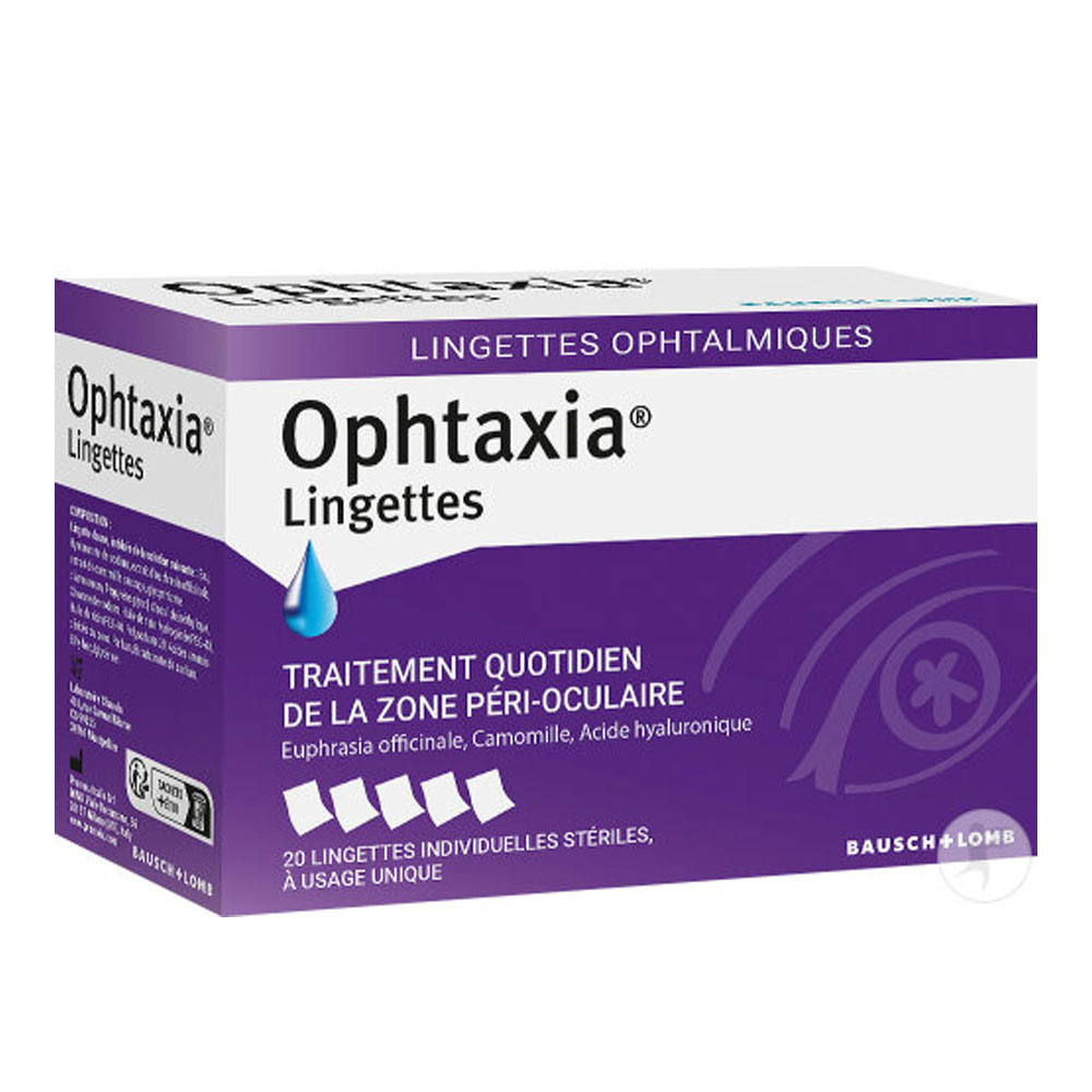 Bausch&Lomb Ophtaxia Salviette igienizzanti per il trattamento quotidiano della zona perioculare 20 unità