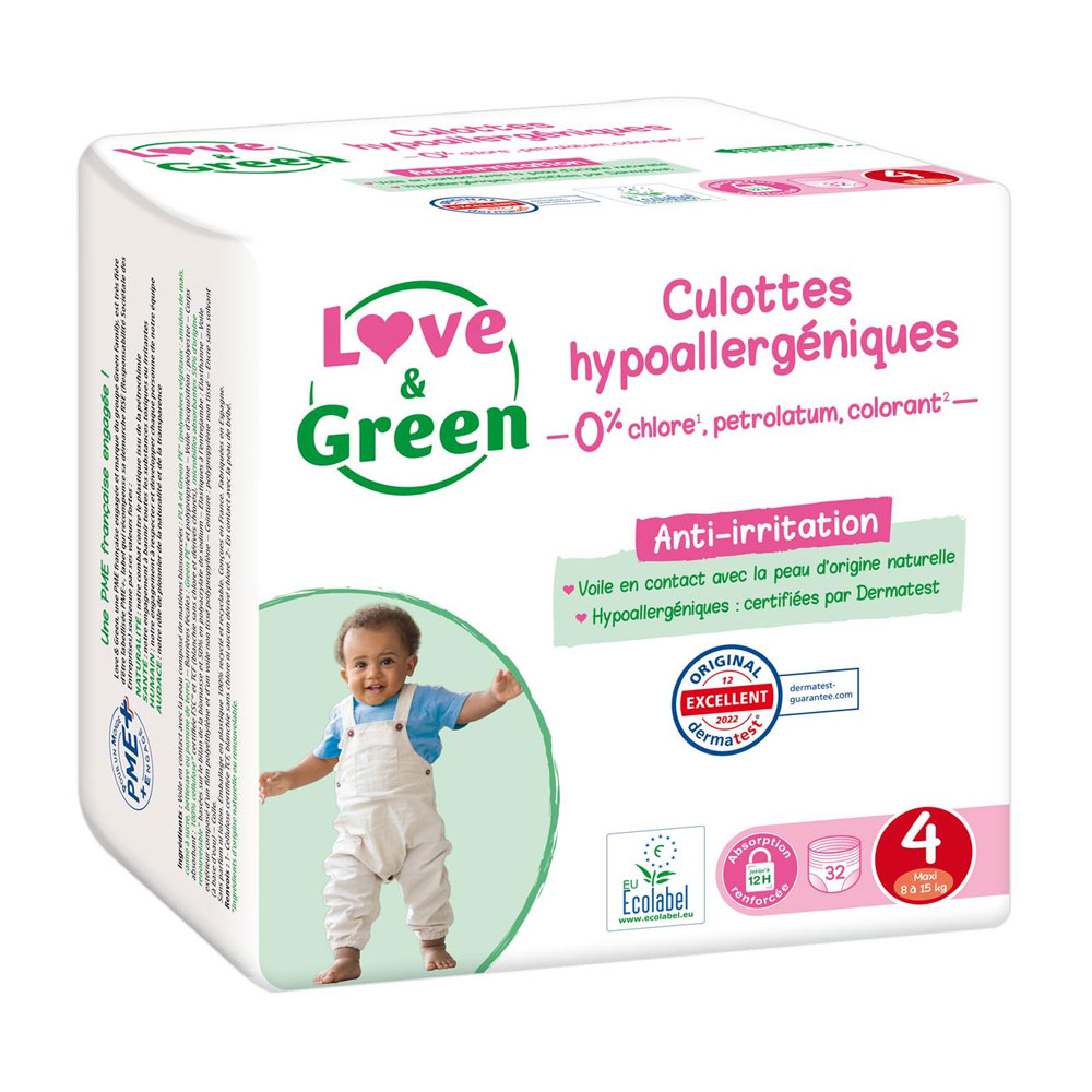 Love&Green Pannolini ipoallergenici taglia 4 Maxi da 8 a 15 kg x32
