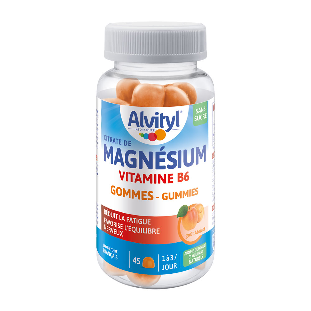 Alvityl Magnesio Vitamina B6 Gusto albicocca x45 gomme da cancellare