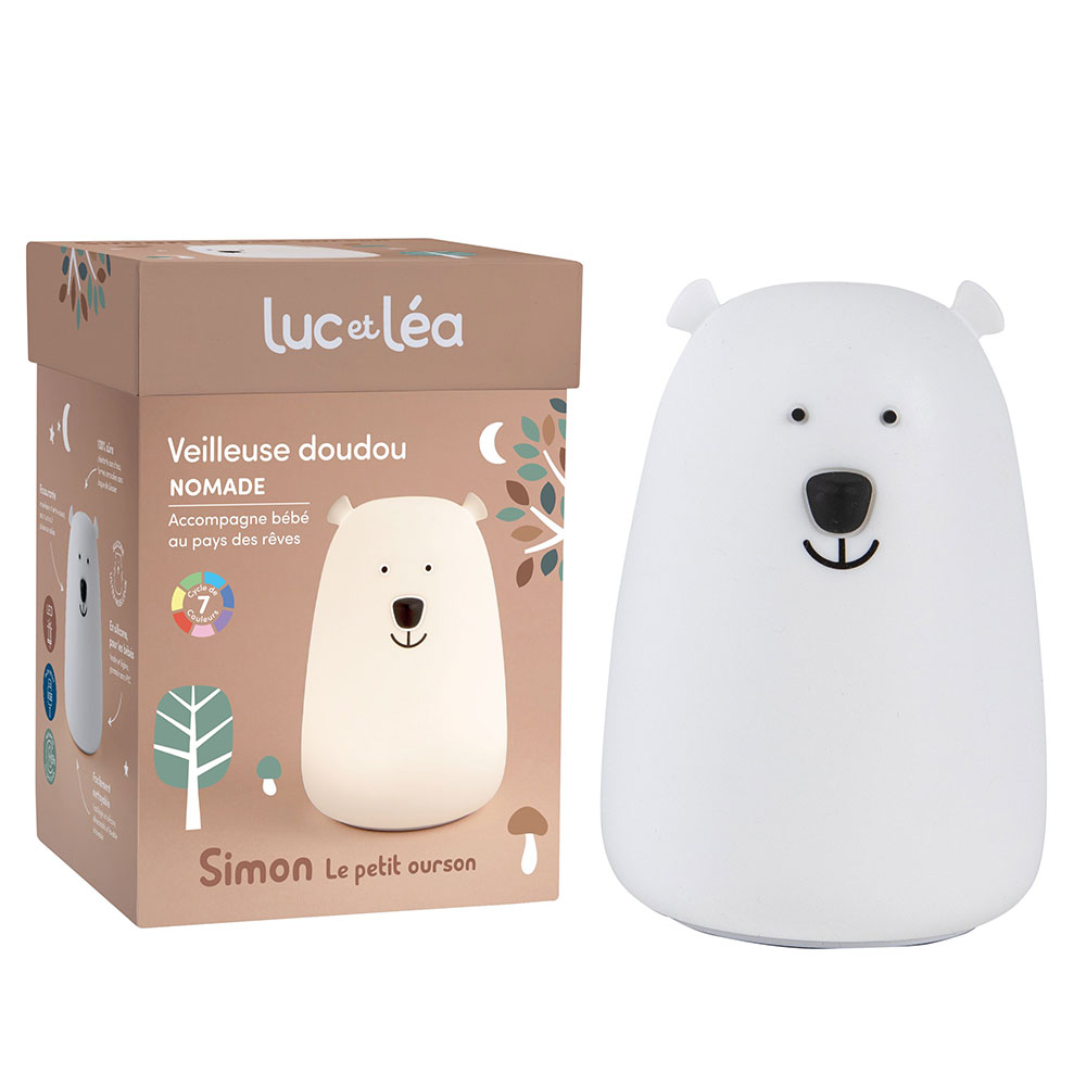 Luc Et Lea Cofanetto con luce notturna a forma di orsacchiotto