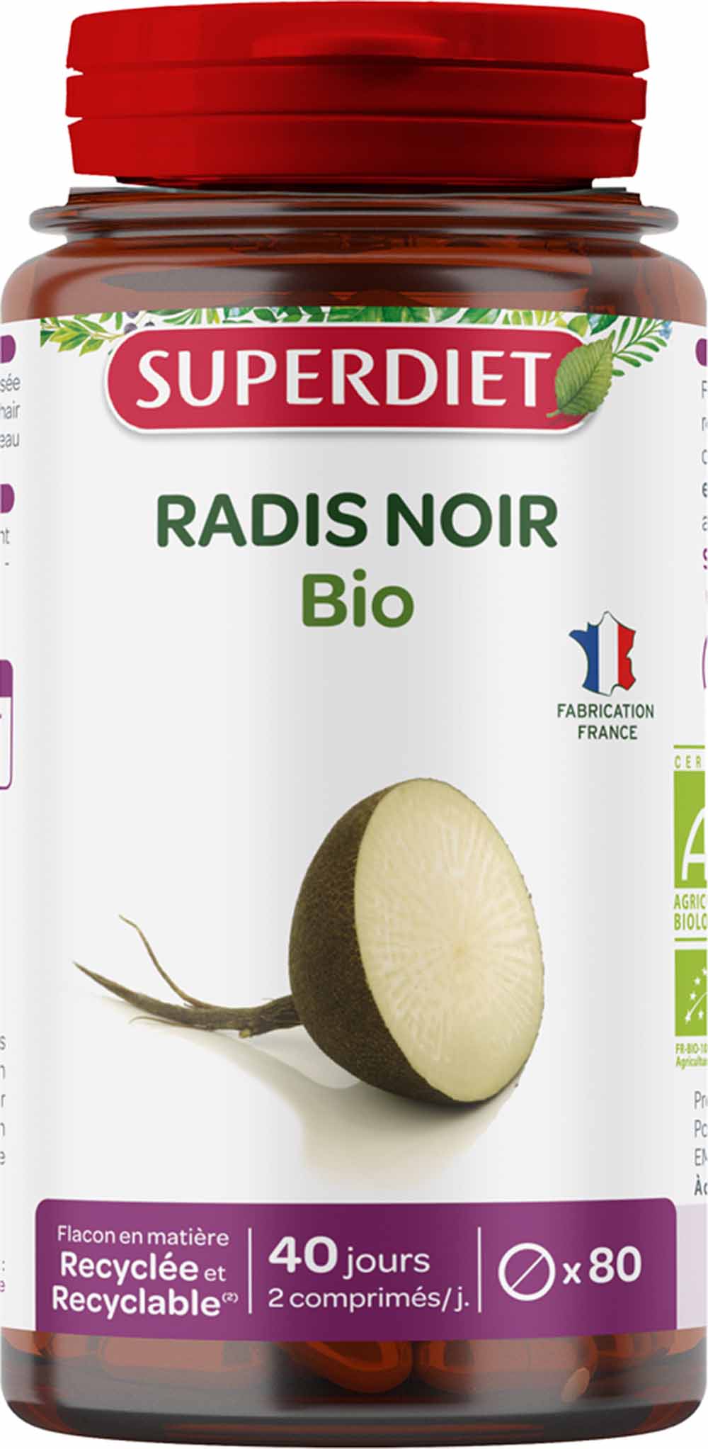 Superdiet Ravanello nero biologico 80 compresse