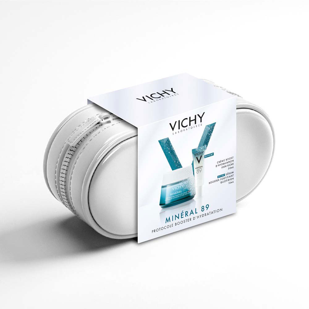 Vichy Mineral 89 Cofanetto booster di idratazione crema ricca + mini booster in omaggio