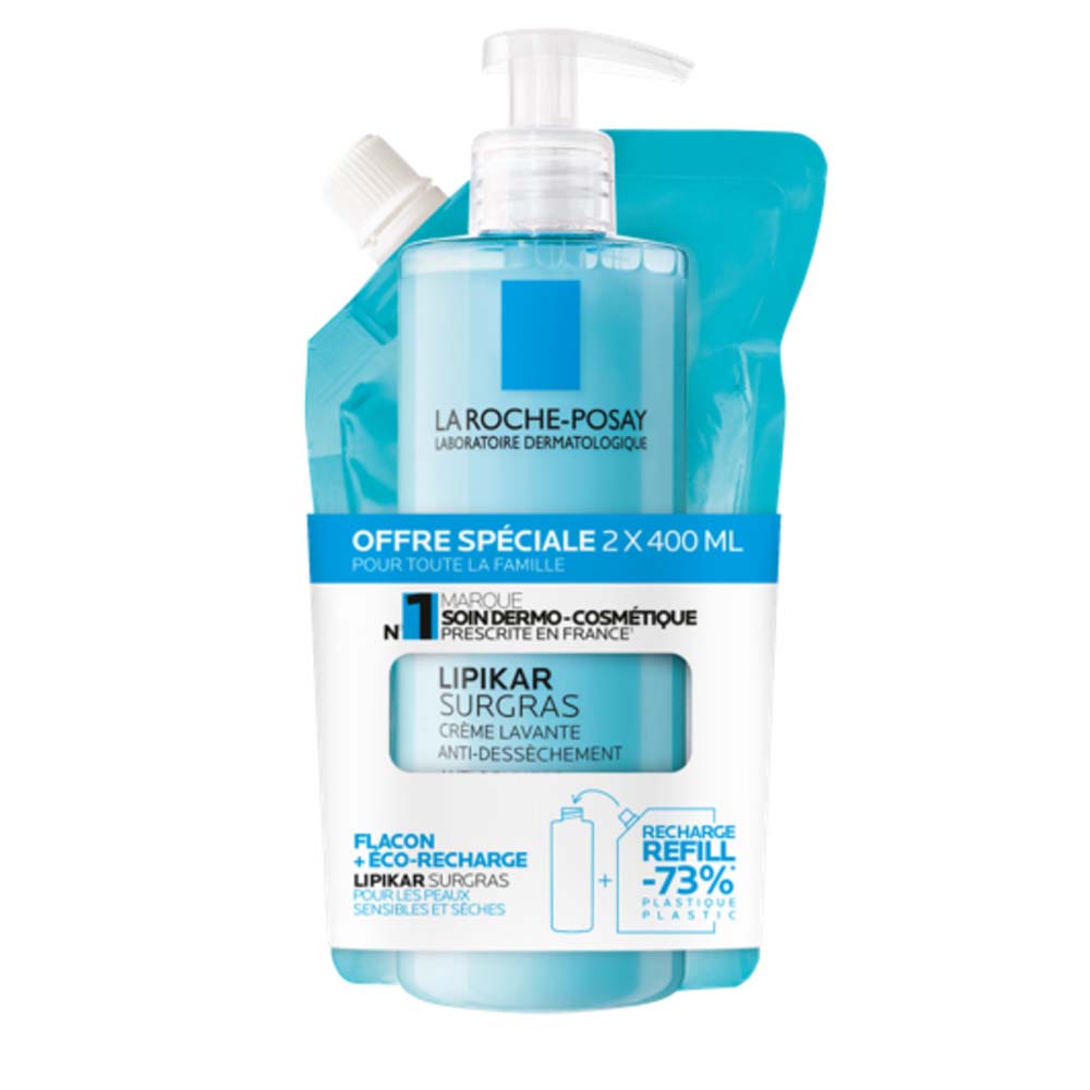 La Roche-Posay Lipikar Crema detergente anti-secchezza Pelle da secca a molto secca 2x400ml