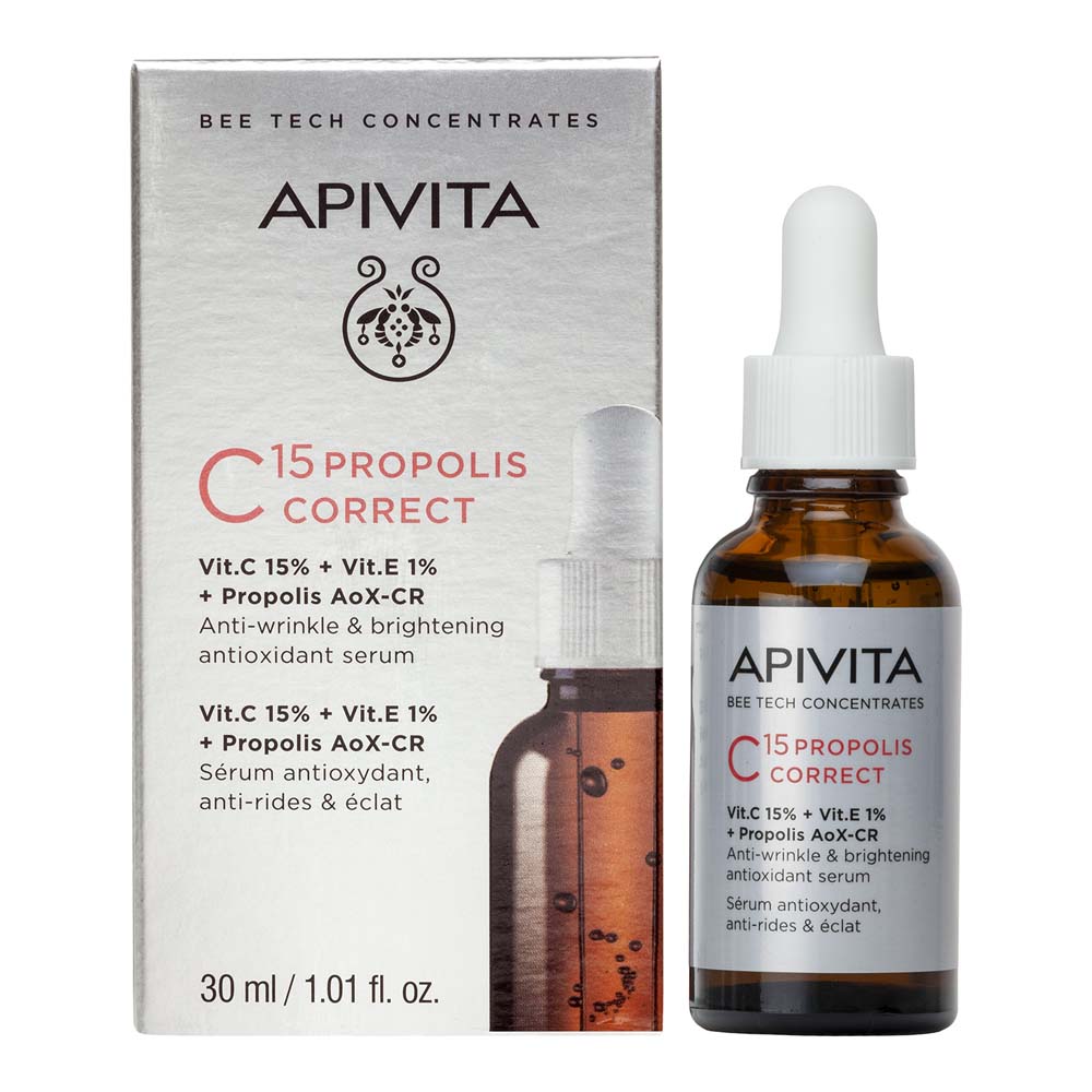 Apivita Bee Tech Concentrates C15 Propolis Correct Siero antiossidante antirughe e luminosità 30ml