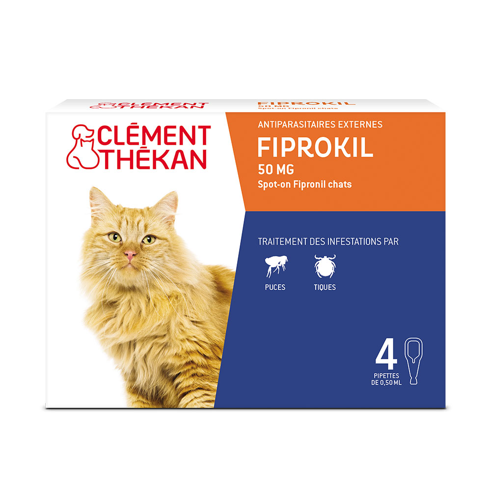 Clement-Thekan Fiprokil antipulci e antizecche per gatti da 1 kg in su – 4 pipette 50 mg 50 mg
