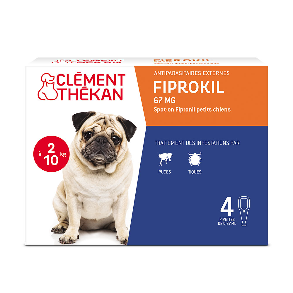 Clement-Thekan Fiprokil Pulci e Zecche per Cani 2-10 kg 0.67ml x 4 pipette