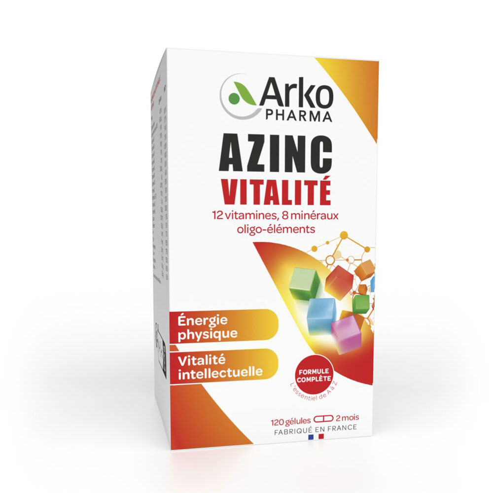 Arkopharma Azinc Vitalità vitamine C ed E, zinco per adulti 120 capsule