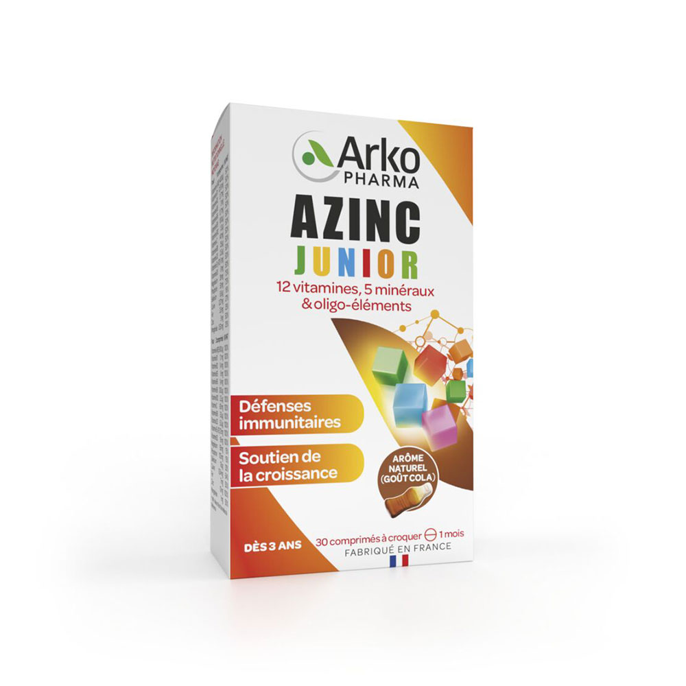 Arkopharma Azinc Junior gusto cola vitamine C & E, zinco 30 compresse
