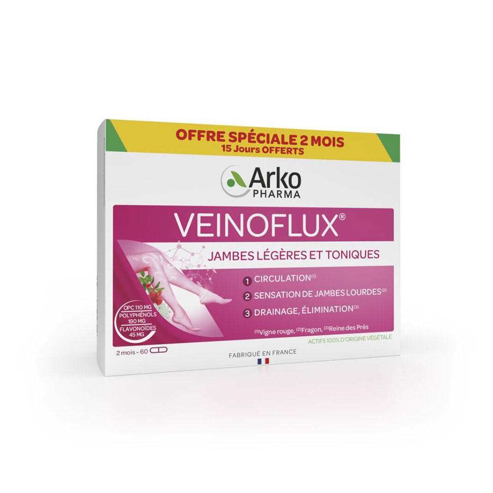 Arkopharma Veinoflux jambes leggere e toniche 60 Capsule