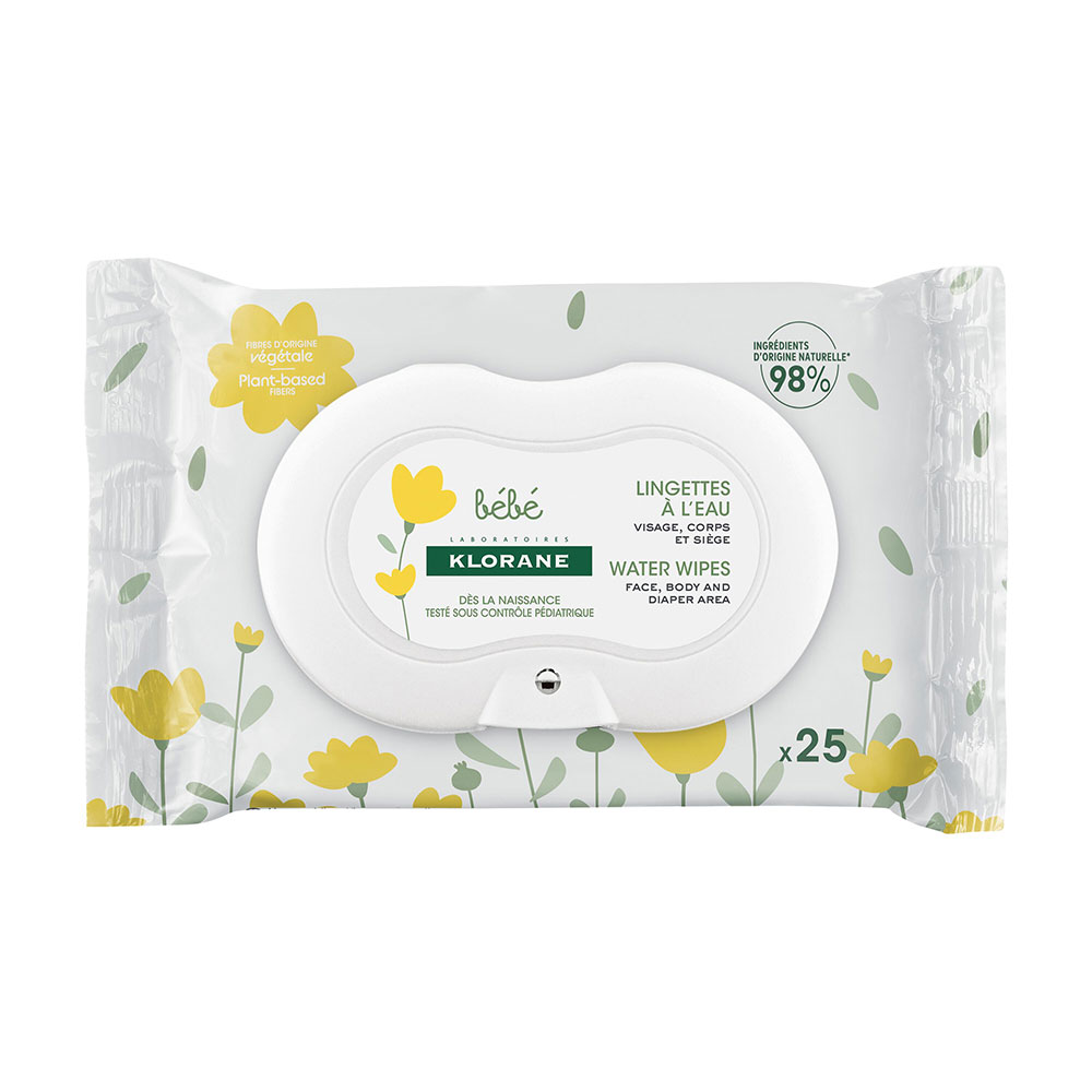 Klorane Neonato Salviettine detergenti all'acqua x 25