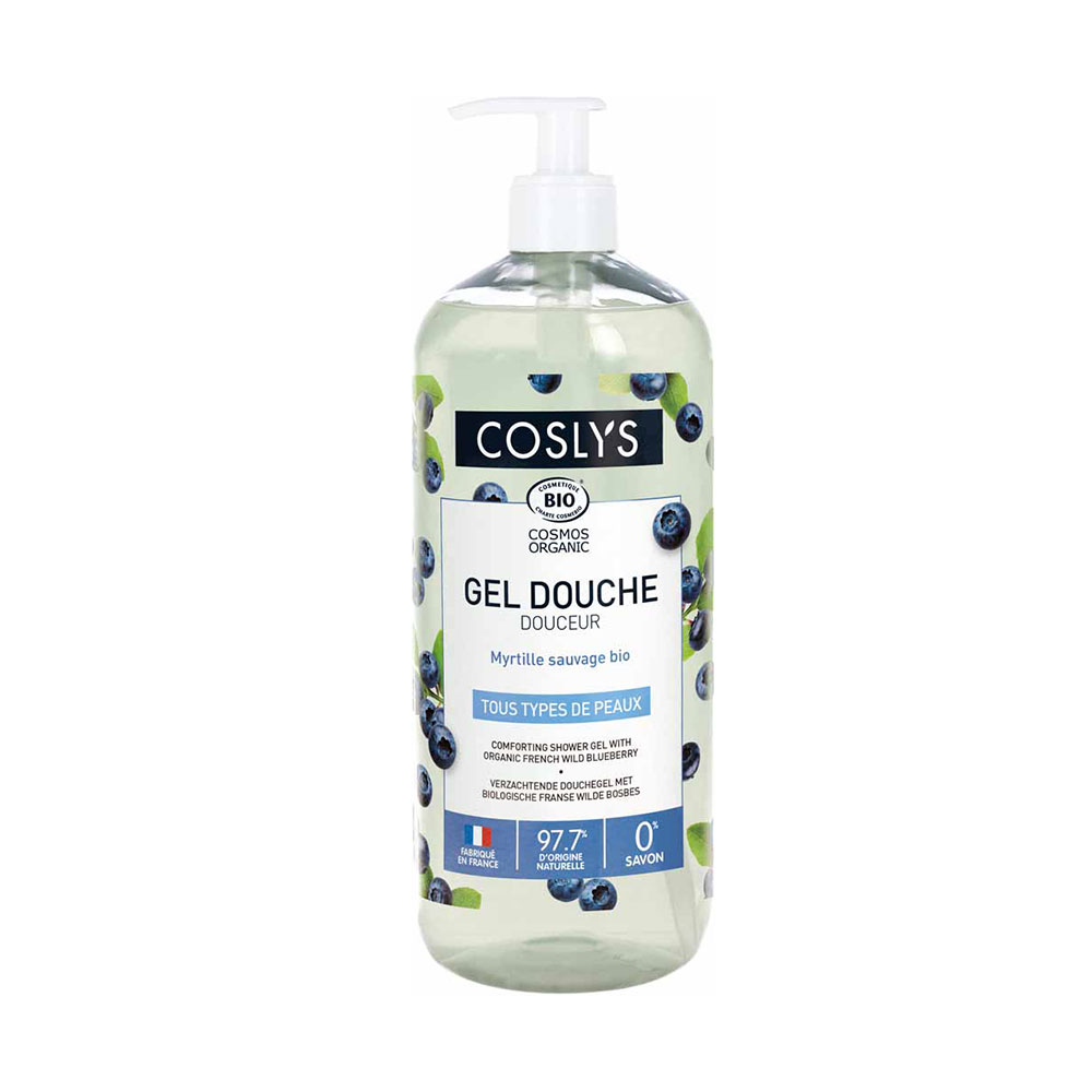Coslys Corpo Gel doccia Delicatezza al mirtillo selvatico Bio Pour tous i tipi di pelle 1L