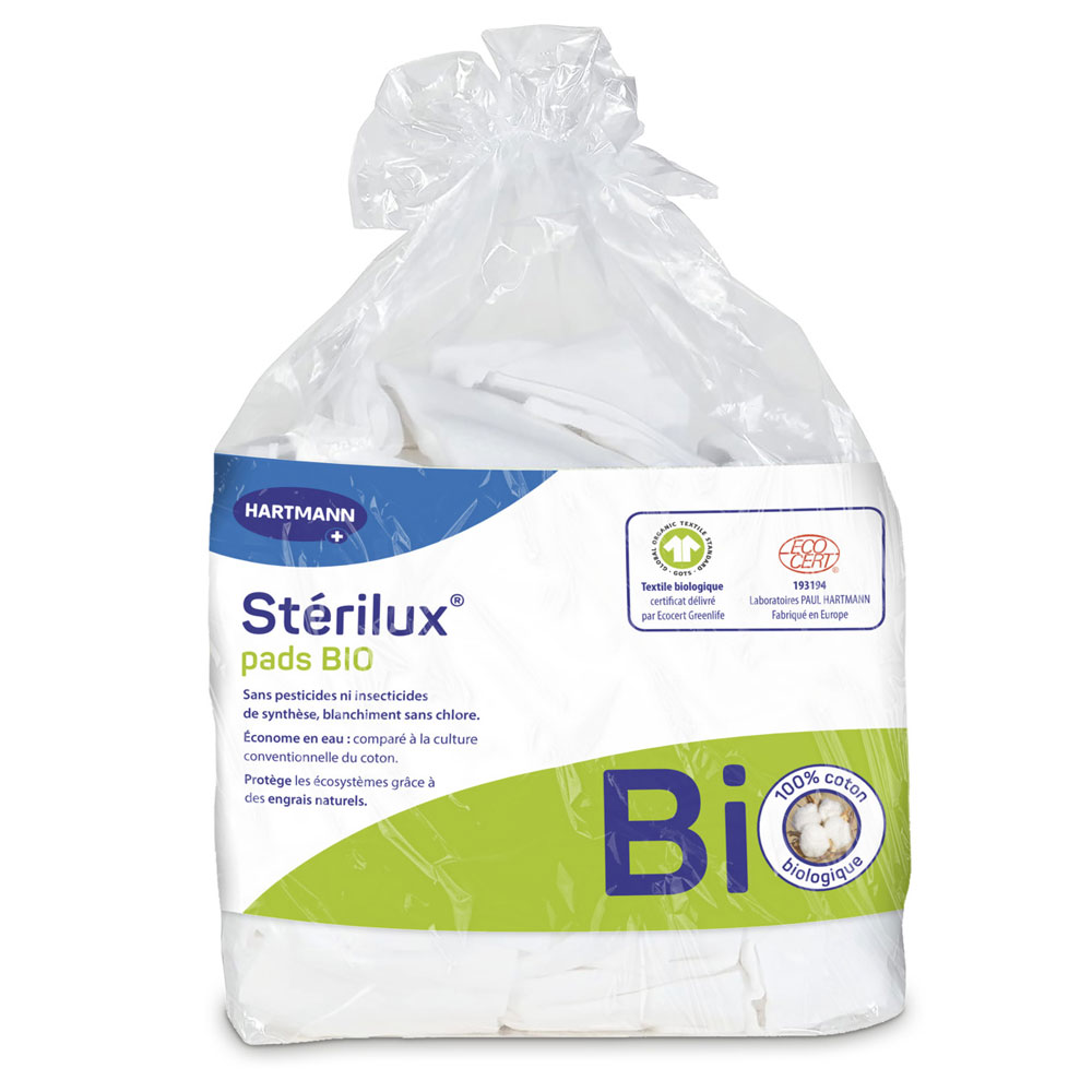 Hartmann Sterilux Pads Bio Cotoni Rettangolari 7.5x9.5cm x160