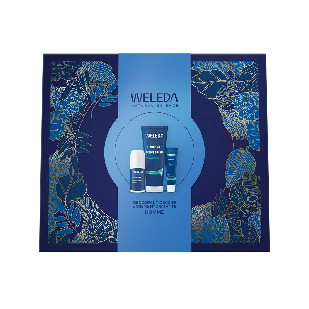 Weleda Uomo Cofanetto per uomo Deodorante, Doccia e Crema Idratanti