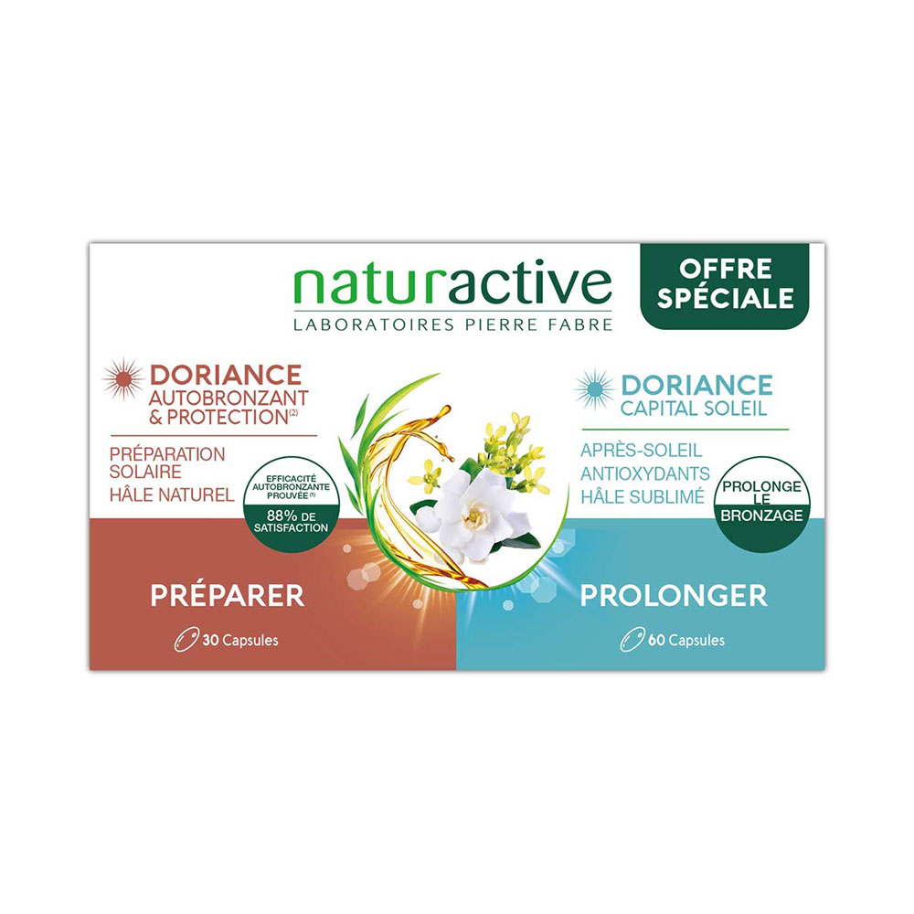 Naturactive Doriance Duo autabbronzante e protezione solare 90 capsule