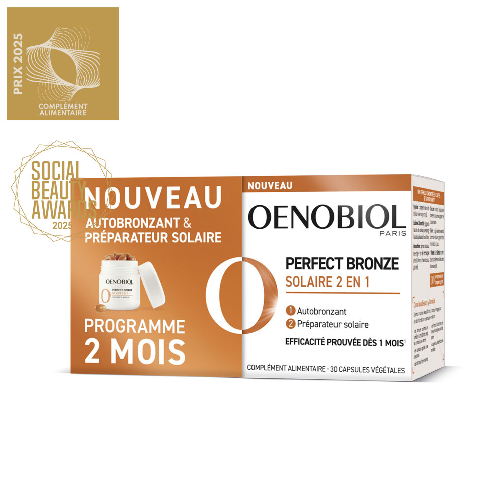 Oenobiol Perfect Bronze I Solari 2 in 1 Autoabbronzante e protezione solare 60 capsule vegetali