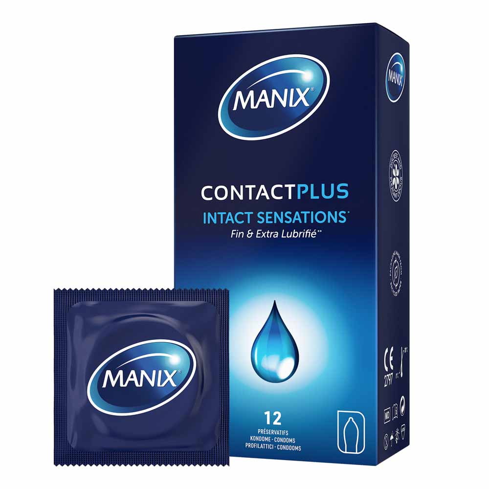 Manix Contact Plus Preservativi Sottili ed Extra lubrificati x12