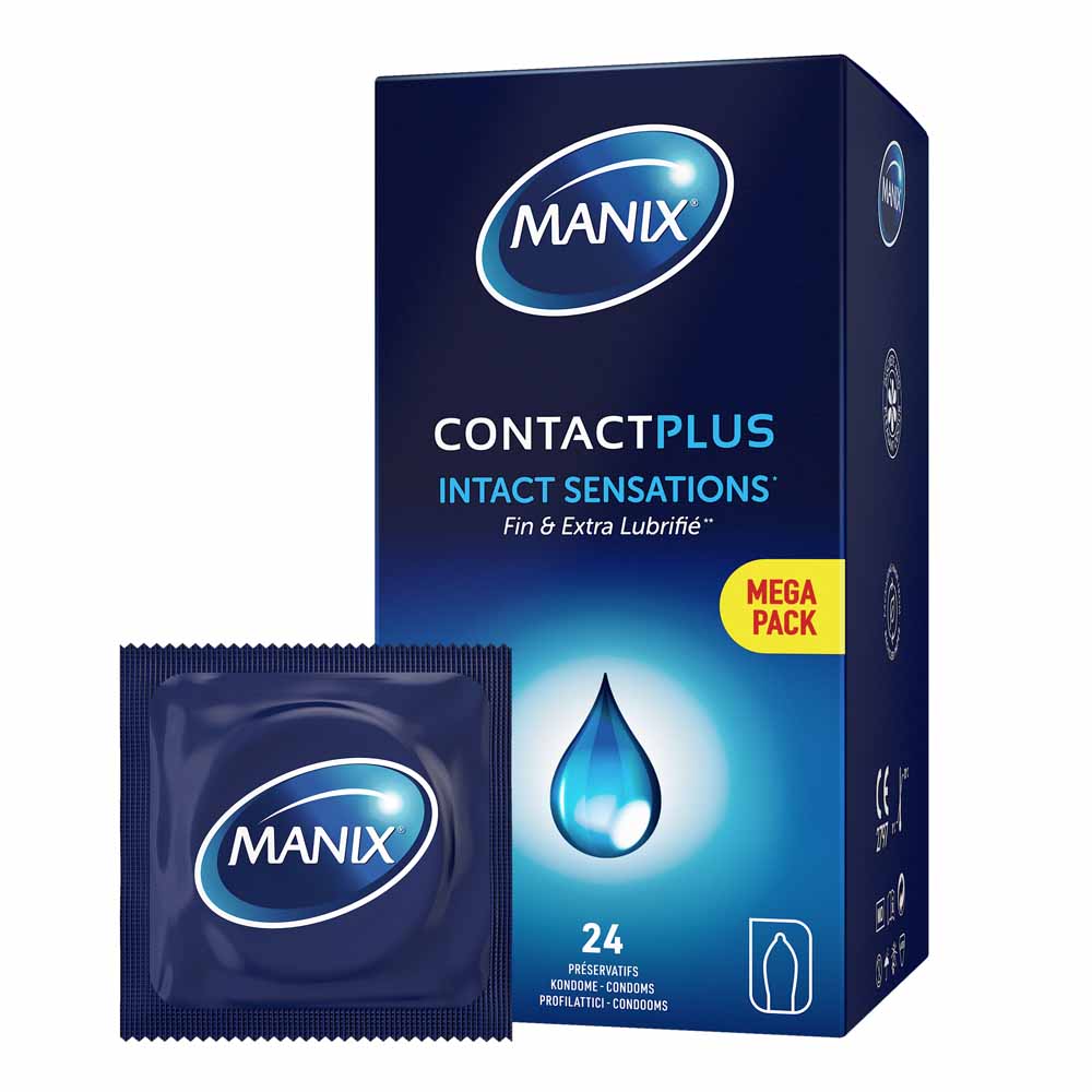 Manix Contact Plus Preservativi Sottili ed Extra lubrificati x24