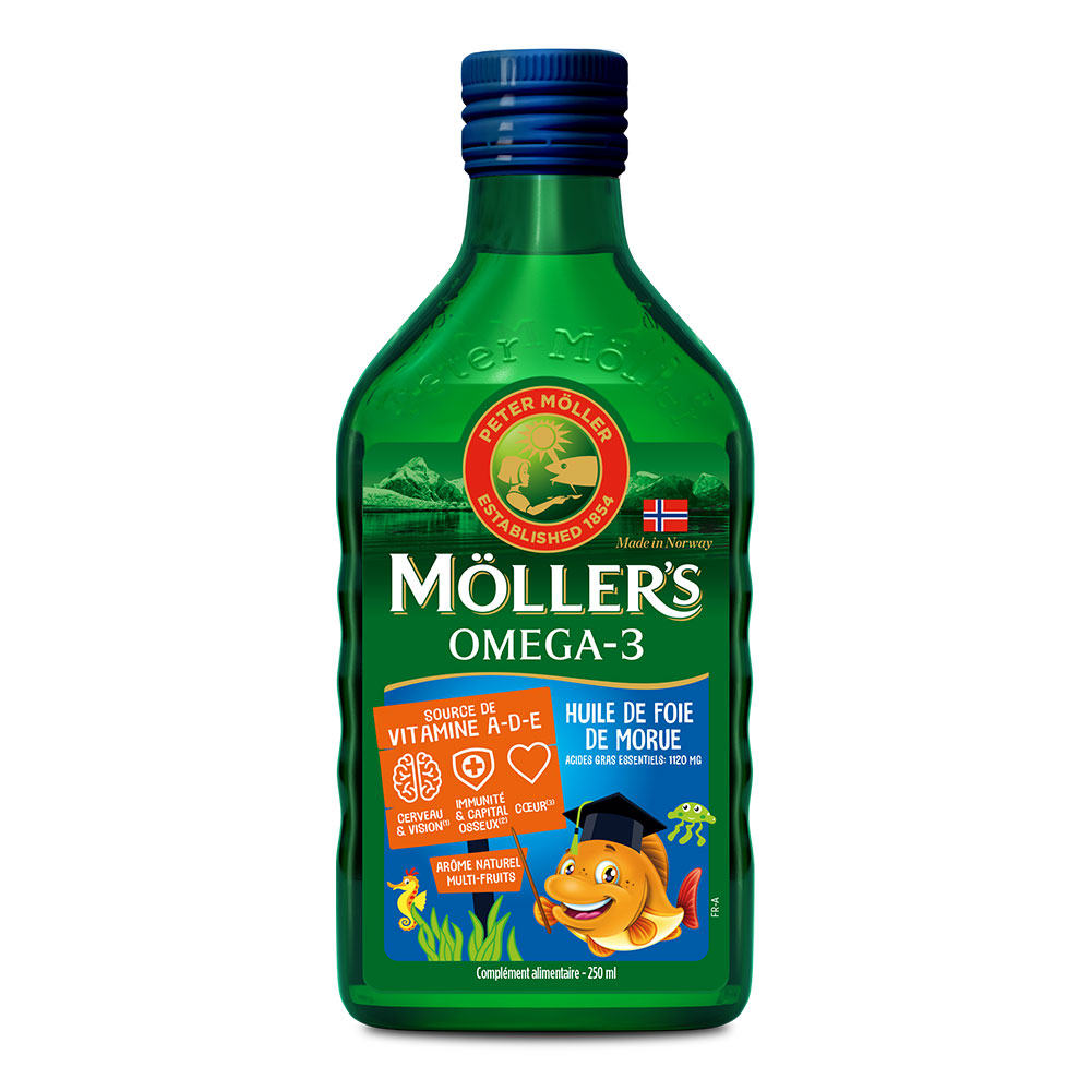 Moller'S Olio di fegato di merluzzo liquido aromatizzato alla frutta 250ml