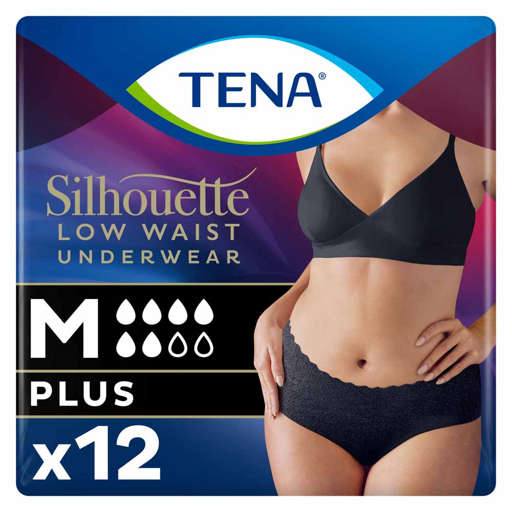 Tena Silhouette Biancheria intima femminile Urinary Protect a vita bassa Plus Noir