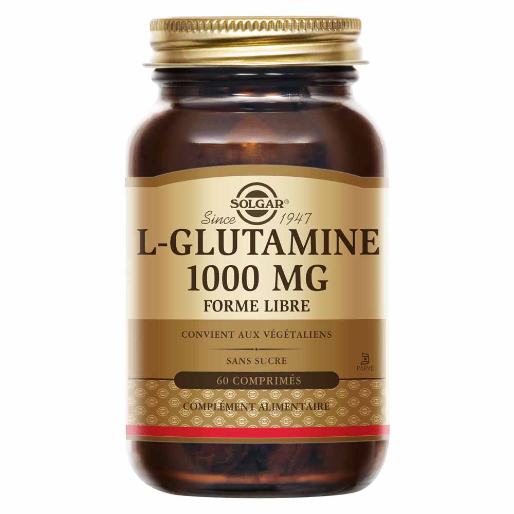 Solgar L-glutammina 1000 mg Glutamine 1000mg Sommeil Défenses immunitaires 60 compresse