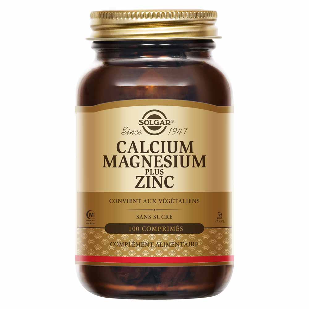 Solgar Calcio magnesio zinco Os et Cartilages Vitalité 100 compresse