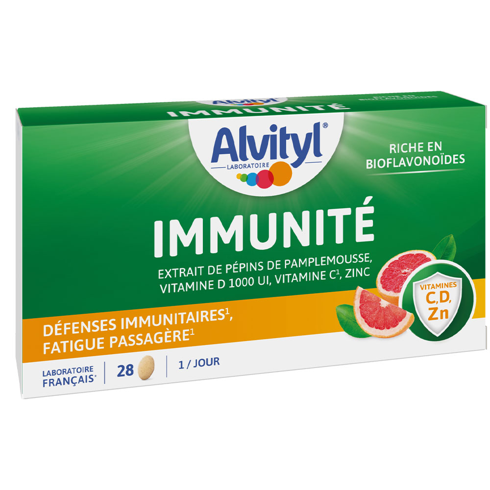 Alvityl Immunità con vitamine D, C, zinco ed estratto di semi di pompelmo 28 compresse