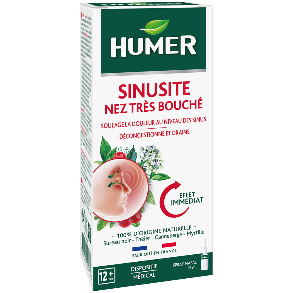 Humer Spray nasale per sinusite e congestione nasale 15 ml