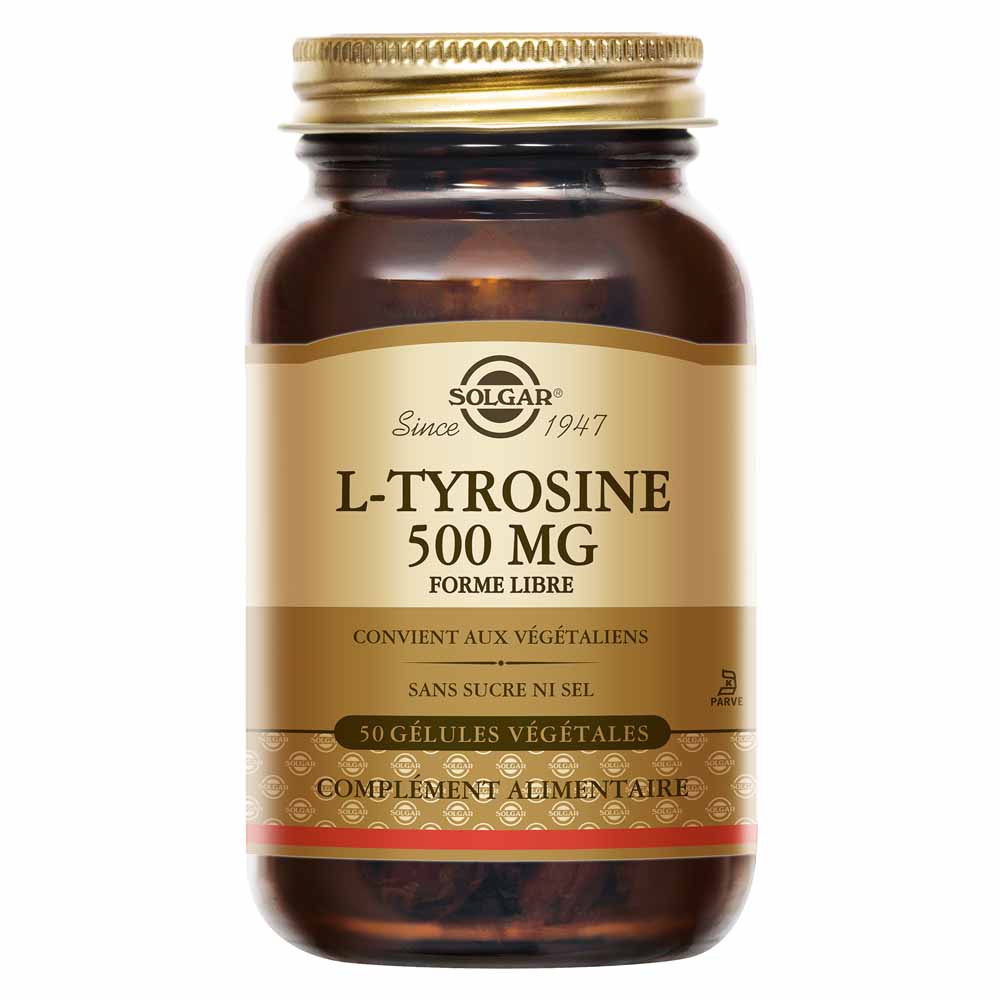 Solgar L-tirosina 500 mg per vitalità e energia 50 capsule vegetali