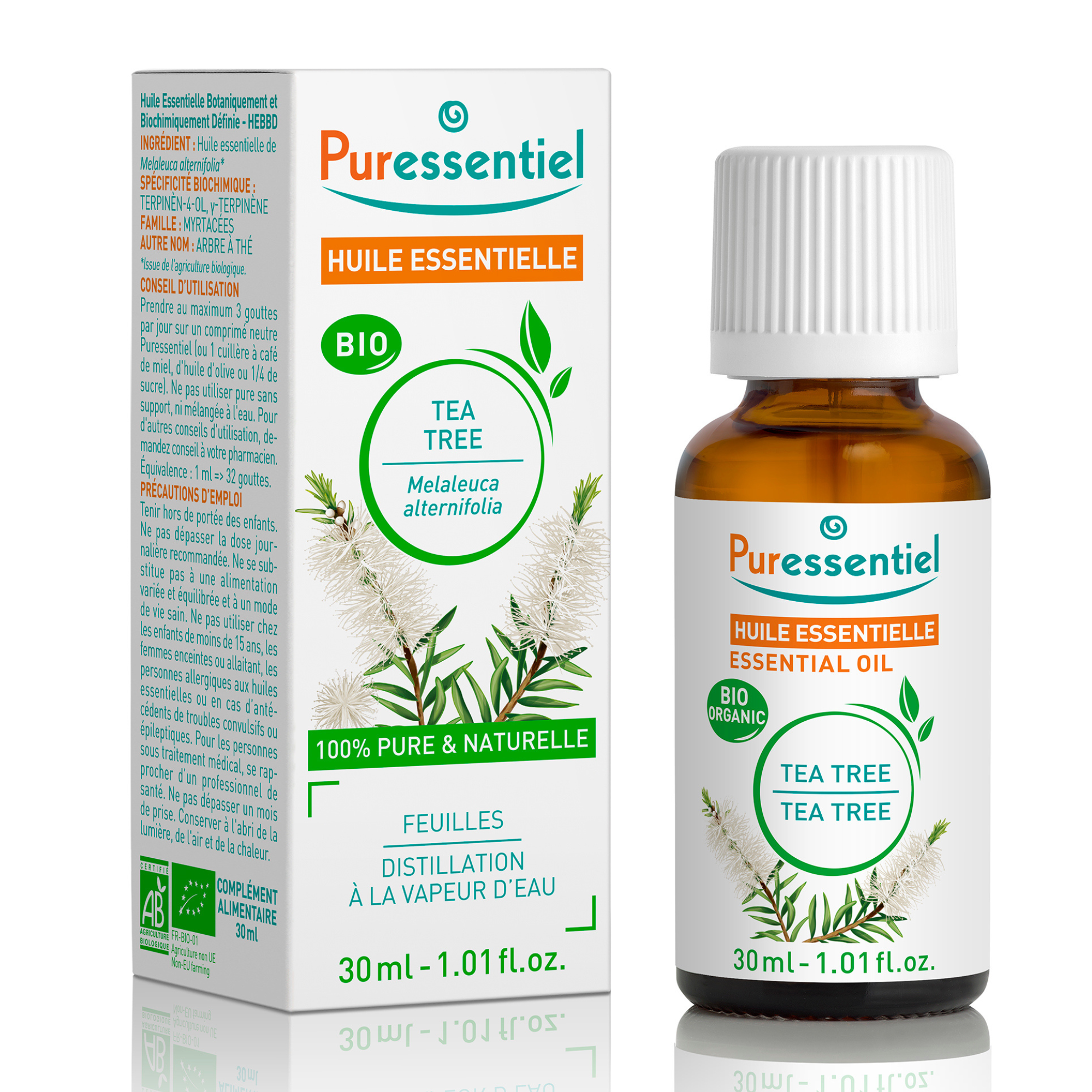Puressentiel Oli essenziali Olio Essenziale di Tea Tree (Albero del Tè) Bio 30ml
