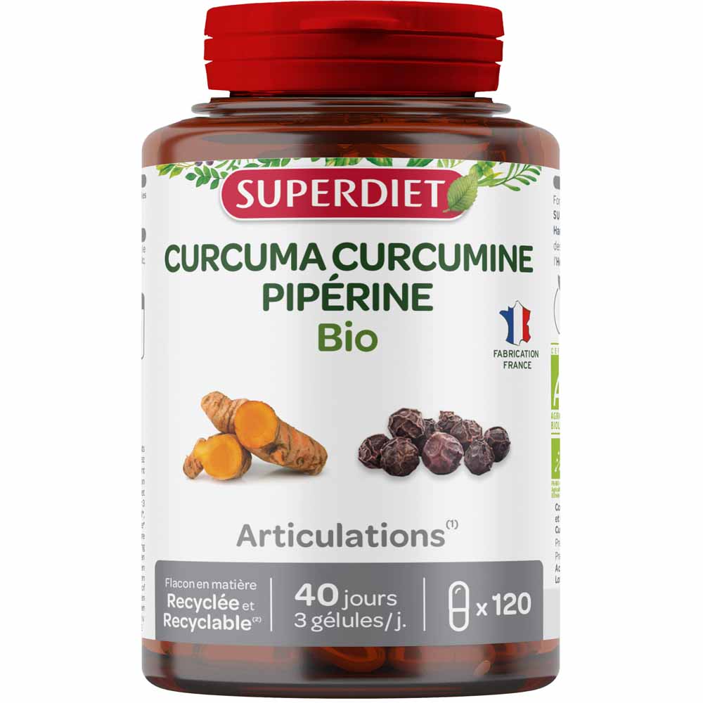 Superdiet Curcuma Curcumina Piperina Biologica 120 Geluli