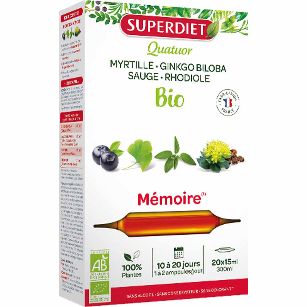 Superdiet Quatuor Memoire Organico 20 Fiale