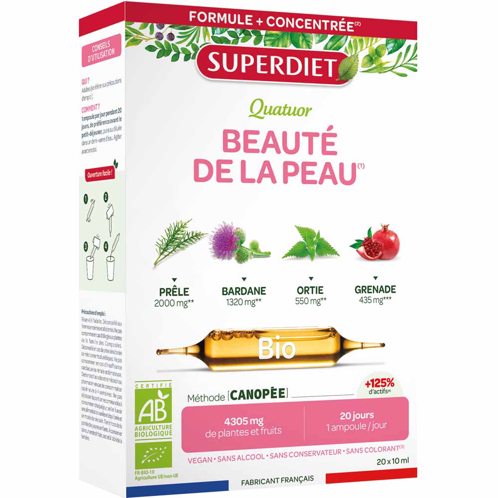 Superdiet Bellezza biologica della pelle Quatuor Burdock 20 lampadine