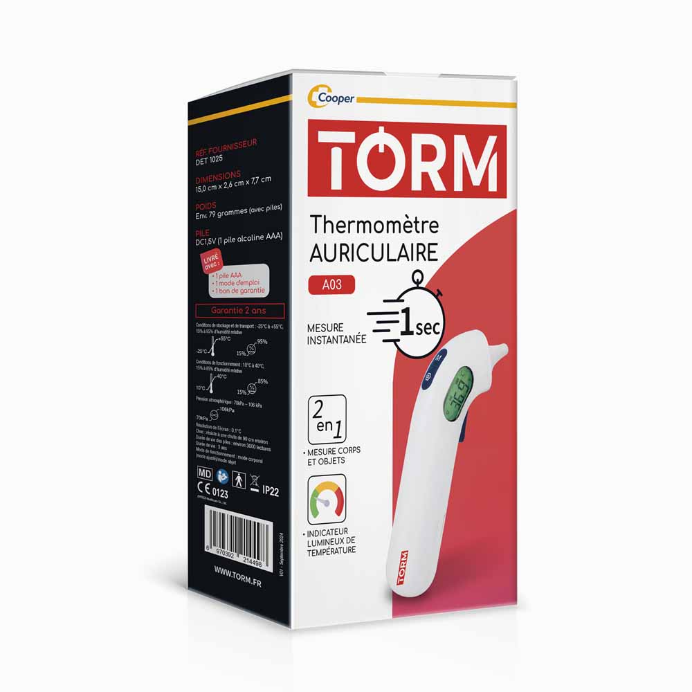 Torm A02 Termometro auricolare