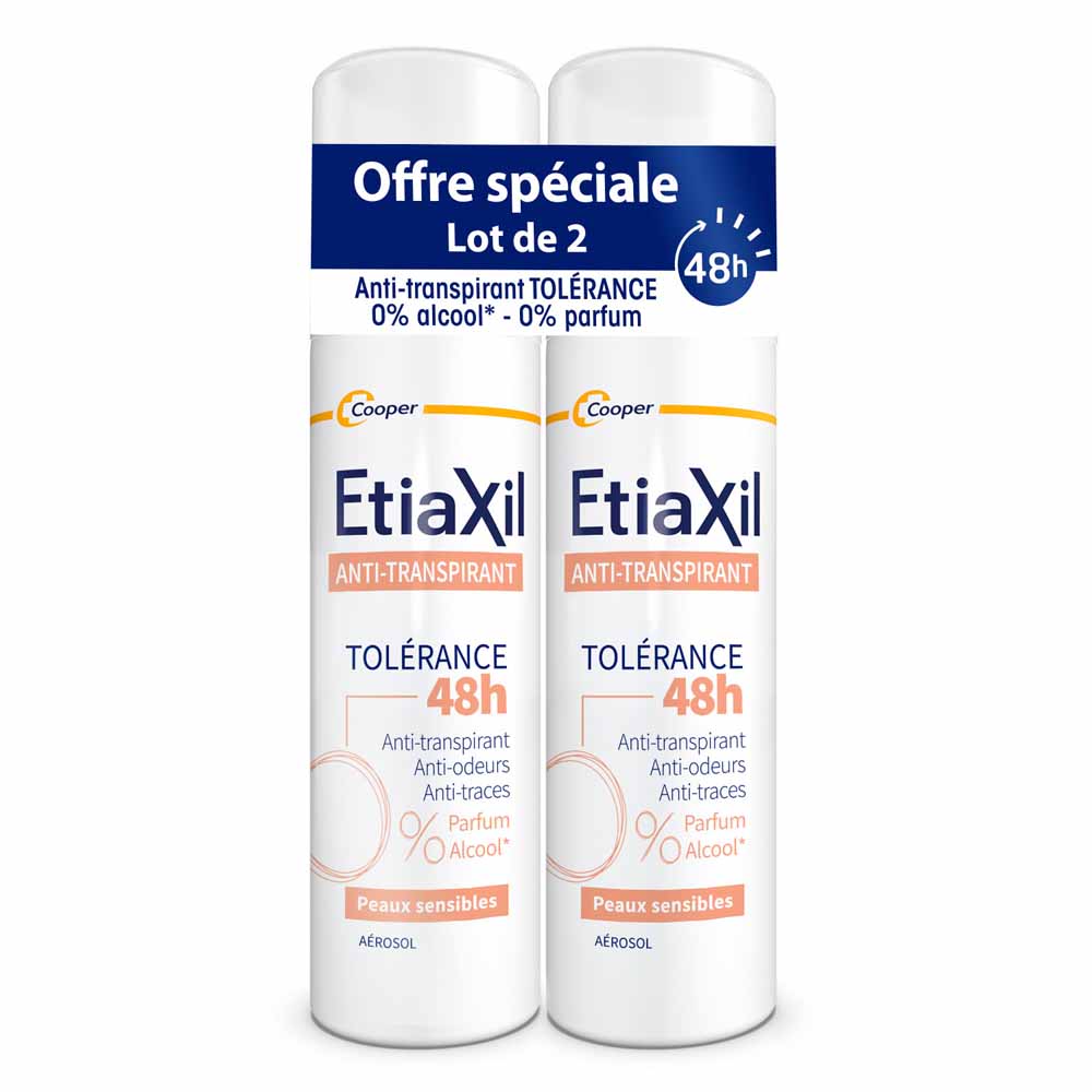 Etiaxil Anti-traspirante Deodorante aerosol 48h Tolérance Pelle Sensibile 2x150ml