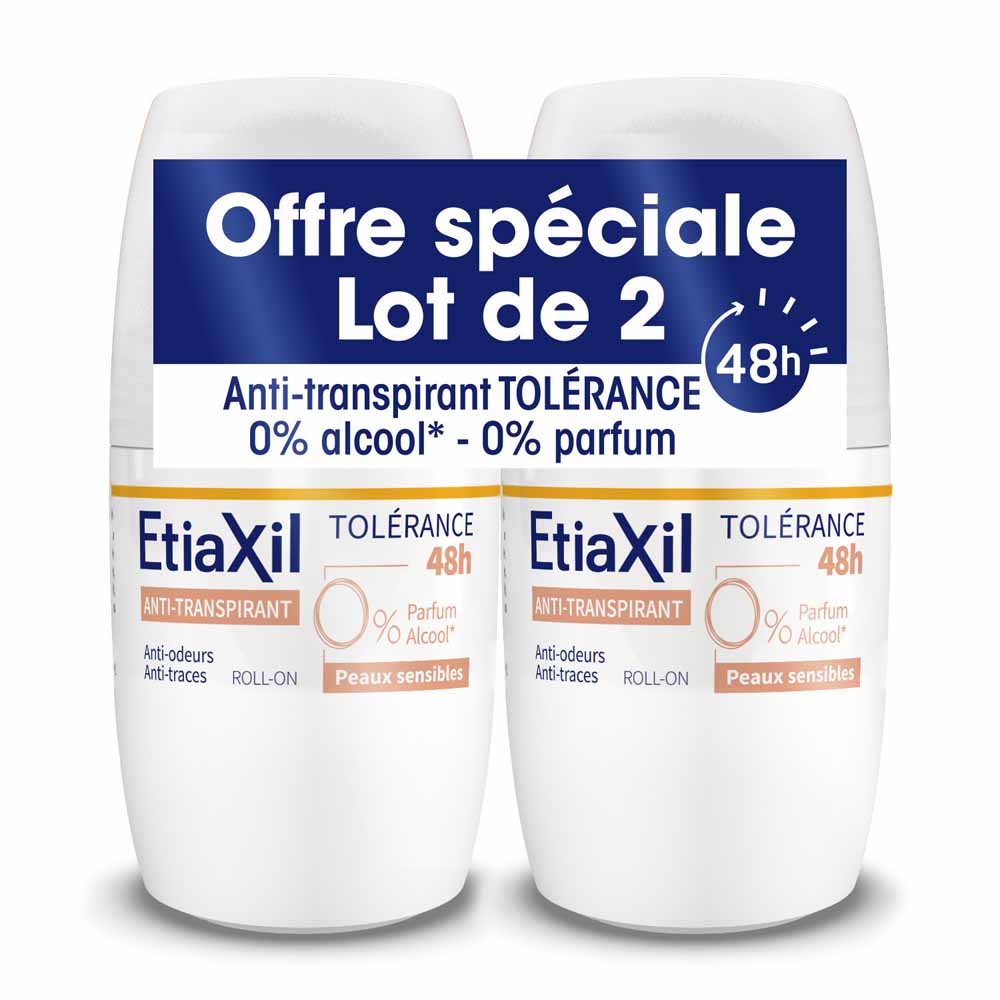 Etiaxil Anti-traspirante Deodorante roll-on 48h tolleranza per pelli sensibili 2 x 50 ml