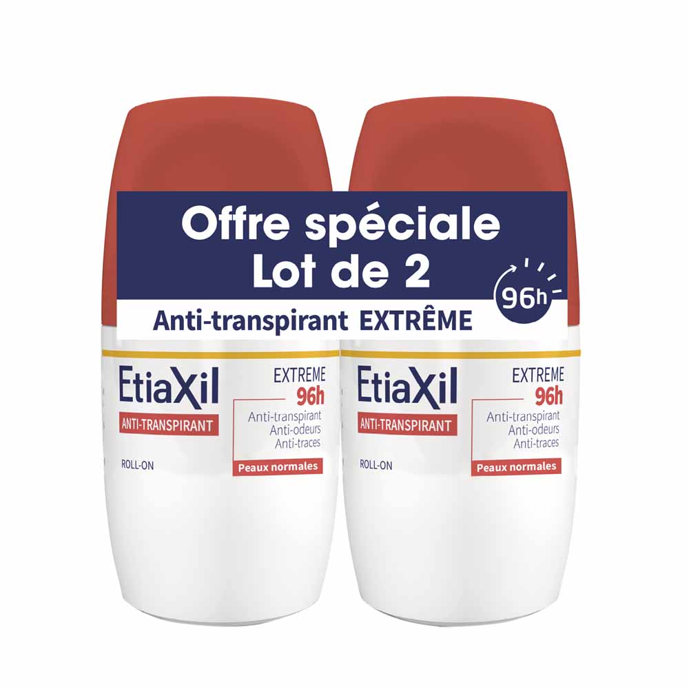 Etiaxil Anti-traspirante Deodorante roll-on estremo 96h per pelli normali 2 x 50 ml