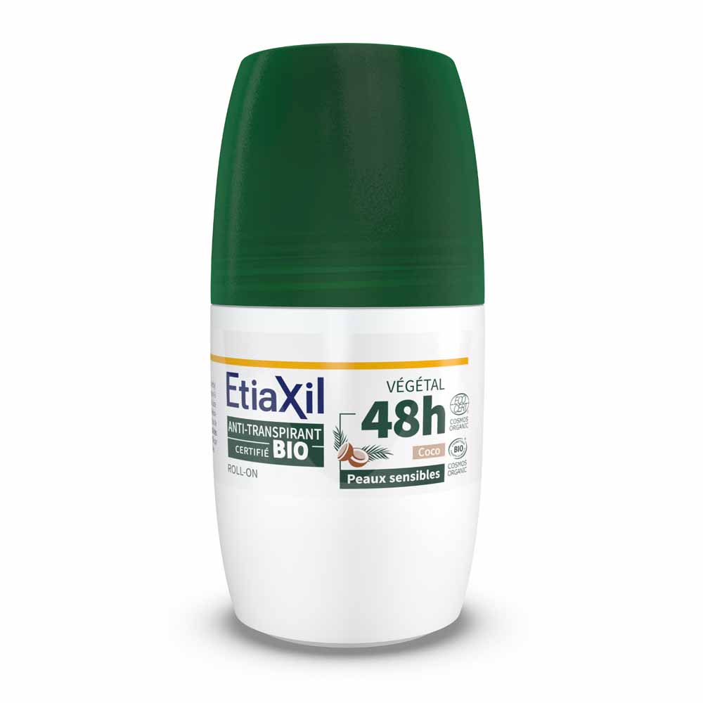Etiaxil Anti-traspirante Deodorante roll-on vegetale 48h al coco bio pelli sensibili 50 ml