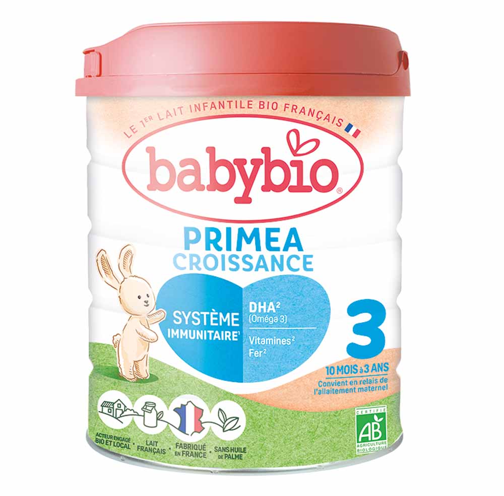 Babybio Latte per l'Infanzia Primea 3 Latte di crescita bio in polvere da 10 mesi a 3 anni De 10 Mois A 3 Ans 800g