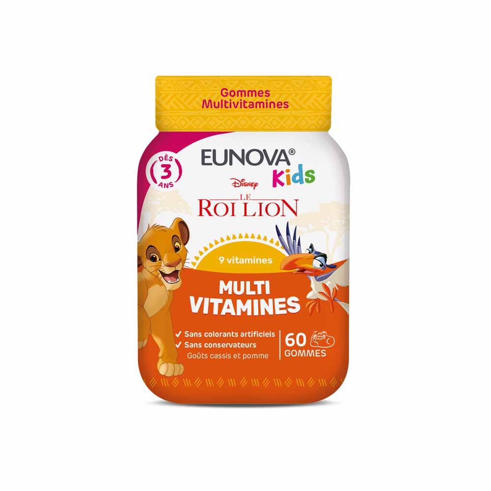 Eunova Kids Caramelle gommose multivitaminiche Il Re Leone gusti ribes e mela 60 caramelle gommose